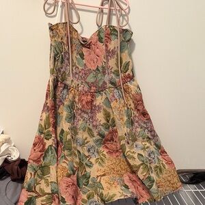 Floral Patterned Dress with Spaghetti Straps